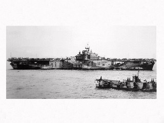 Battleship small ship water background - matte painting free wallpaper