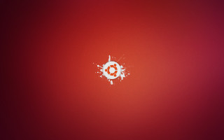 Red background white circle logo - a white circle free wallpaper