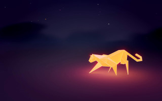 Paper cat dark light moon 2 - low free wallpaper for desktop