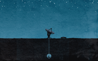 Satellite dish pole field night 2 - star free wallpaper for desktop