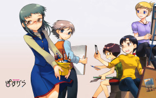 Group people sitting room painting - a group of people sitting free wallpaper