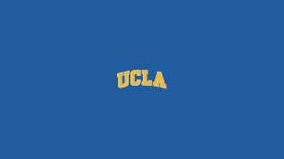 Blue background ucla yellow letters - a minimalist painting free wallpaper for desktop