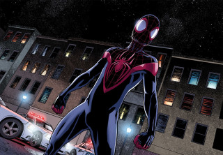 Man spider suit night street - zdarsky free wallpaper