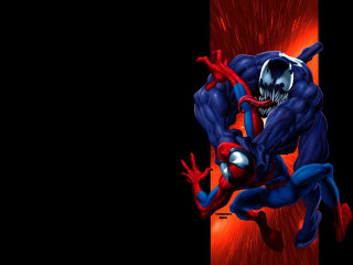 Spider man red black background - a spider man free wallpaper
