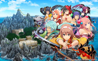 Anime characters cliff ocean castle - a castle in the background free wallpaper for desktop