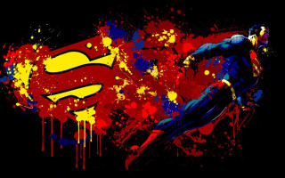 Superman painting splatters colorful artwork - a superman logo free wallpaper