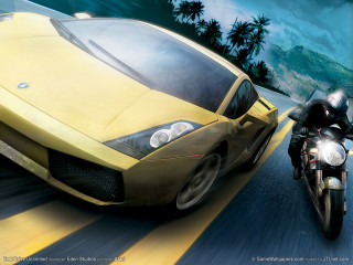 Yellow sports car motorcycle palm - a motorcycle free wallpaper