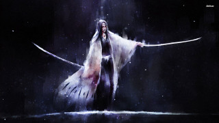 Woman sword darkroom light face - a dark room free wallpaper for desktop