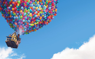Floating house balloons air dreamy - a bunch of balloons free wallpaper for desktop