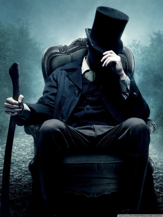 Man top hat suit chair - dark shadow free wallpaper for mobile