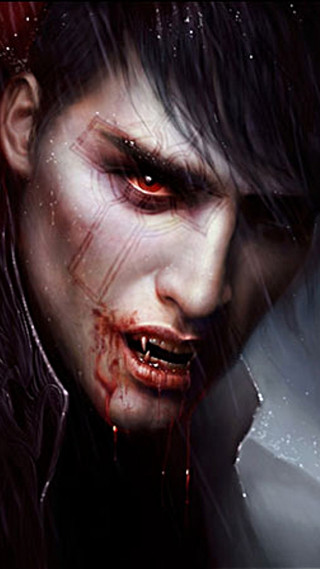 Creepy man blood face eyes - dark fantasy art free wallpaper for mobile