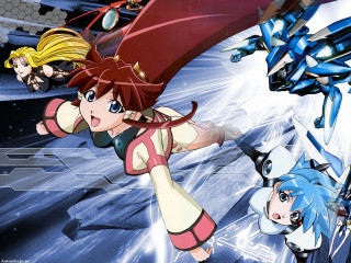 Anime characters futuristic setting blue - a futuristic setting free wallpaper