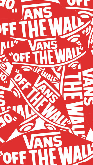 Red white poster vans off - sticker free wallpaper for mobile