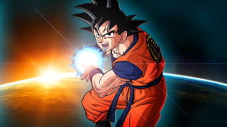 Goku glowing ball flying planet - ball free wallpaper