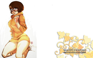 Woman yellow dress glasses flower - graffiti art free wallpaper