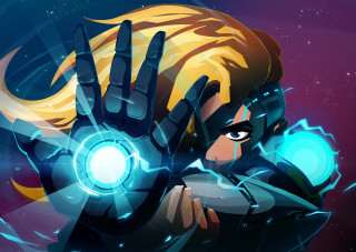 Woman glowing hand light in - 2 d game art free wallpaper