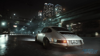 White car night city lights 3 - cinematic focus free wallpaper