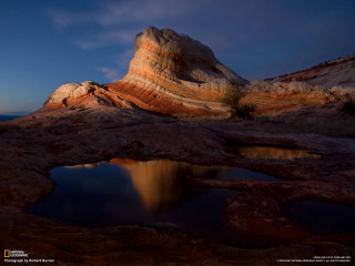 Rock formation reflection mountain sunset - a rock formation free wallpaper