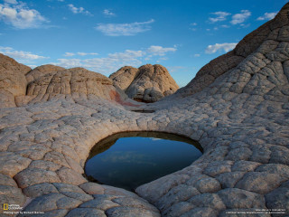Small pool rocky landscape sky - a rocky landscape free wallpaper for desktop