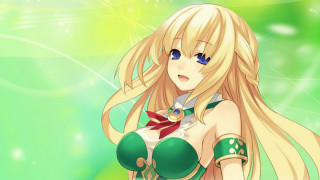 Woman blonde blueeyes greenoutfit smile - a green outfit free wallpaper