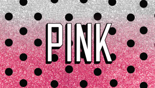 Pink black background polka dots - white letter free wallpaper for desktop