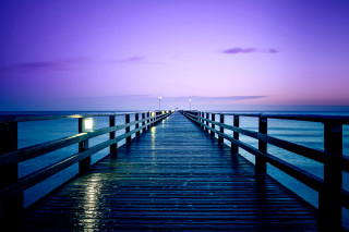 Pier light night ocean purple 2 - the ocean in the background free wallpaper