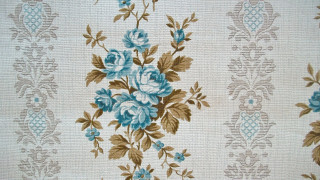 Blue brown flowered fabric white - a cross stitch free wallpaper
