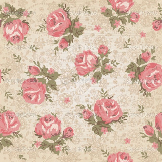 Floral pattern pink roses beige - a floral pattern free wallpaper for tablet