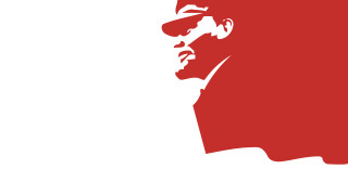 Red white silhouette man face - vector free wallpaper