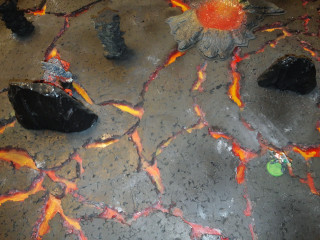 Lava floor rocks green ball - lava free wallpaper