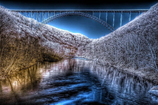 Bridge river frozen background blue - frozen free wallpaper