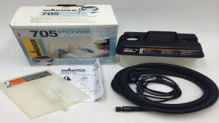 Box of power tools and - airbrush free wallpaper