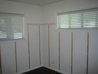 Room window wooden slat blinds - blind free wallpaper