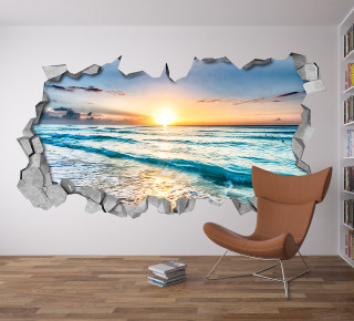 Beach sunset wall picture image - temporary art free wallpaper for tablet