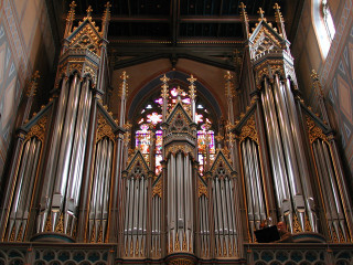 Pipe organ church stained glass 2 - bryan organ free wallpaper