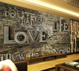 Living room brick wall love - banksy free wallpaper for tablet
