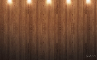 Wood floor three lights wall - a light fixture free wallpaper