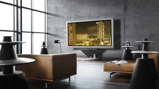 Living room large screen tv 2 - a living room free wallpaper