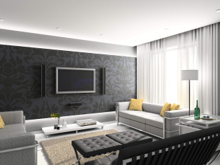 Living room modern european ink 8 - a rug free wallpaper