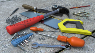 Tools hammer pliers screwdrivers screws - the ground together free wallpaper