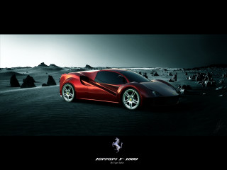 Red sports car desert night - a dark sky free wallpaper