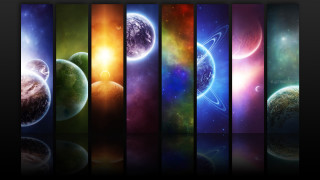 Colorful planets space reflections sunlight - a series free wallpaper for desktop