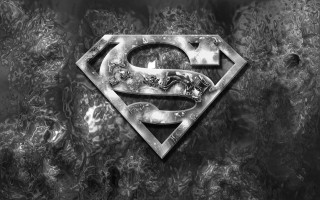Superman logo black white silver - a superman logo free wallpaper