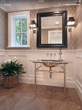 Bathroom sink mirror plant corner - a sink and a mirror free wallpaper