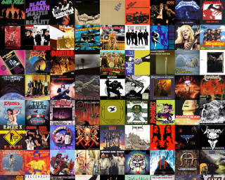Album collage colorful variety covers 2 - a collage of various album free wallpaper for desktop