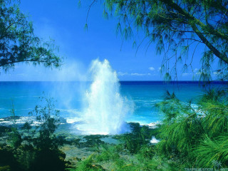 Large wave ocean sunny day 3 - blue water free wallpaper