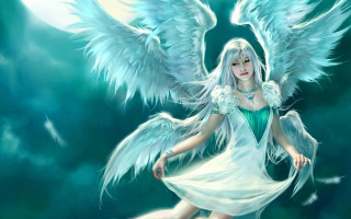 Angel wings water dress fullmoon - a full moon free wallpaper for desktop