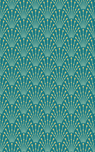 Green gold wallpaper fan pattern - art deco free wallpaper for mobile