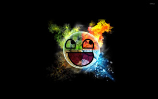 Smiley fire mouth eyes black - plasma free wallpaper