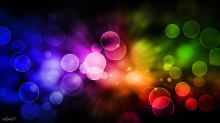 Colorful circles light black background - rich color free wallpaper